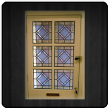 Geometric design door panels with bevels